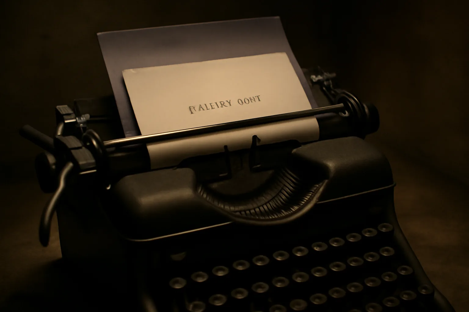Machine a ecrire ancienne avec papier carbone, archives de presse emigree