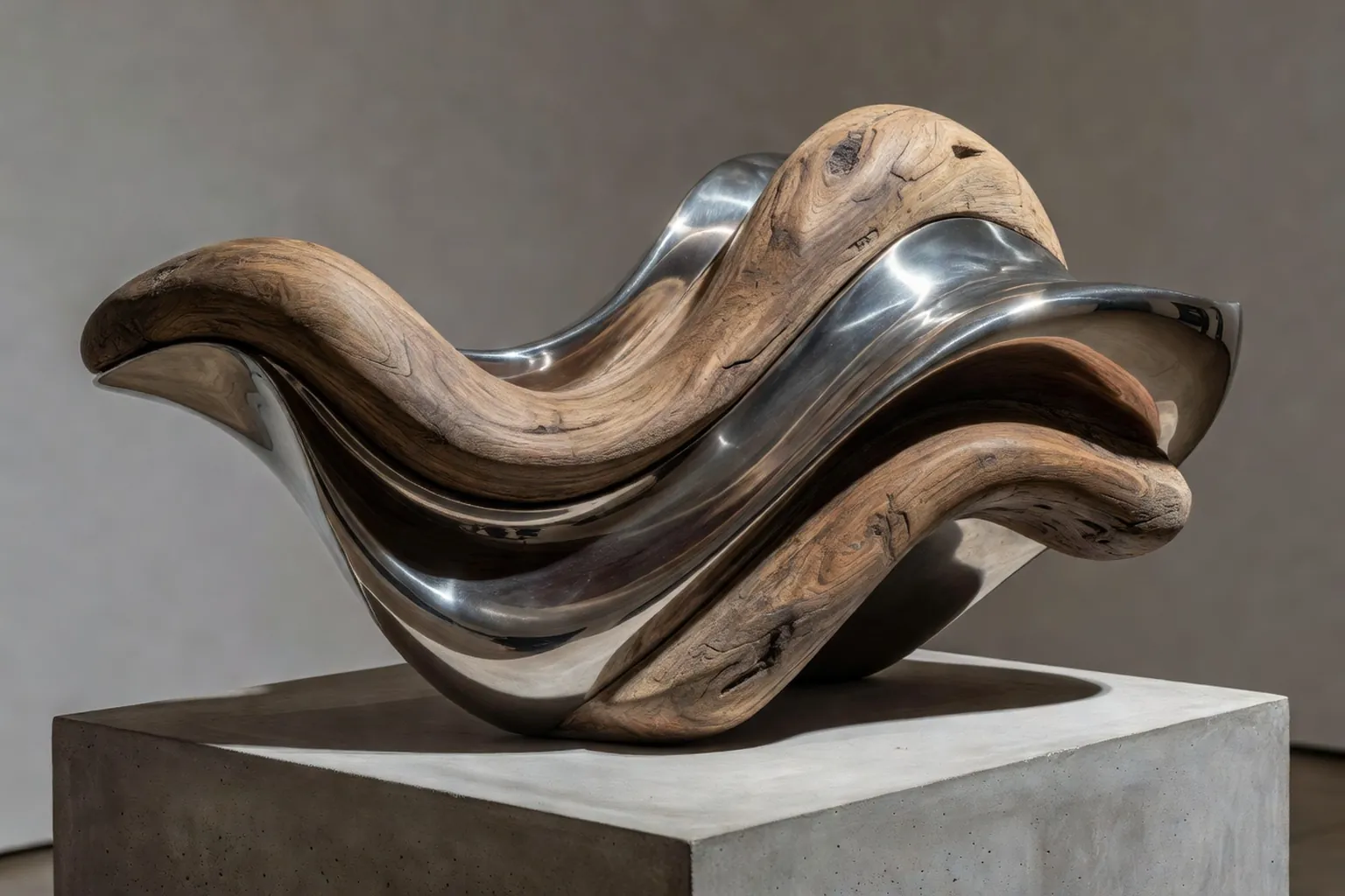 Galerie parisienne présentant une œuvre en métal fondu d'avant-garde