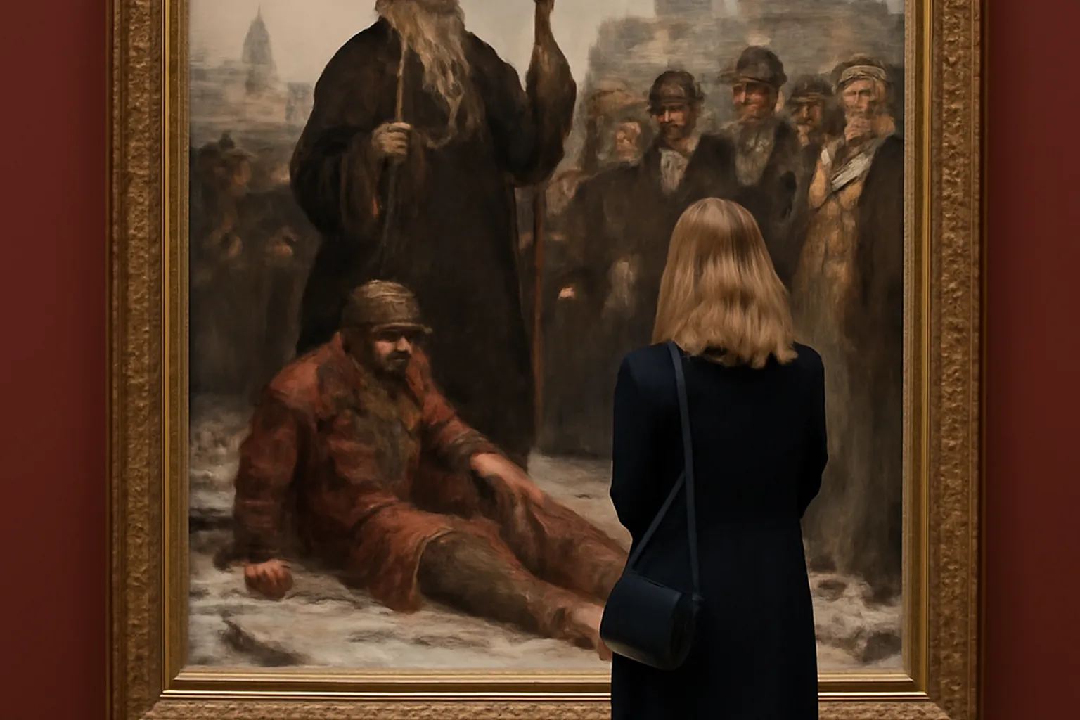 Vernissage d'une exposition russe à Paris, ambiance feutrée