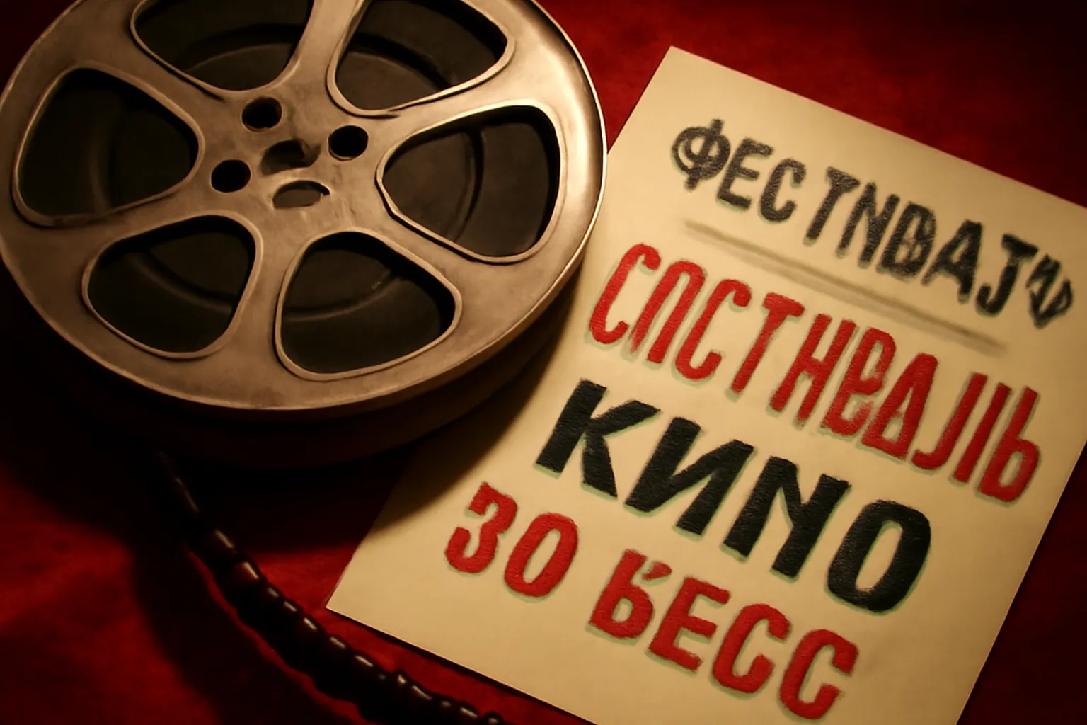 Кадр из российского авторского фильма на экране парижского кинотеатра