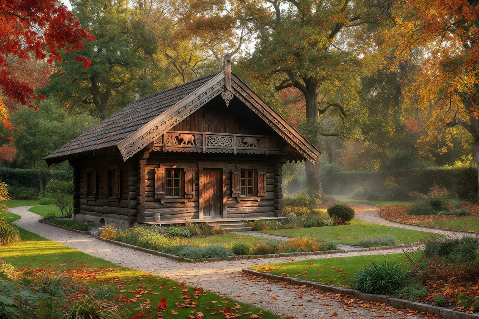 Villa en bois à Bougival ayant appartenu à Ivan Tourgueniev, architecture datcha russe