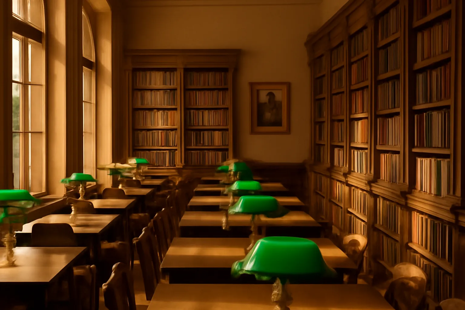 Читальный зал с кириллическими книгами в парижской библиотеке