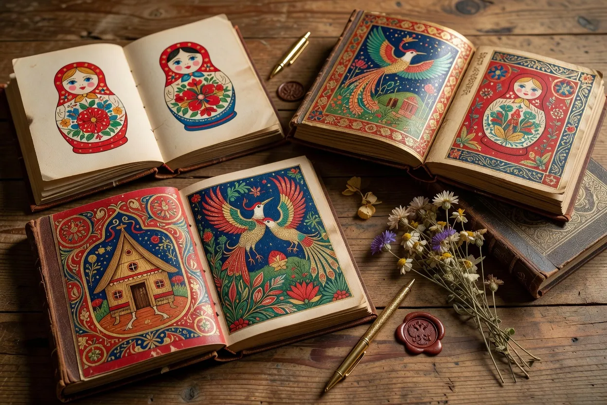 Livres illustrés russes pour enfants dans une librairie parisienne spécialisée