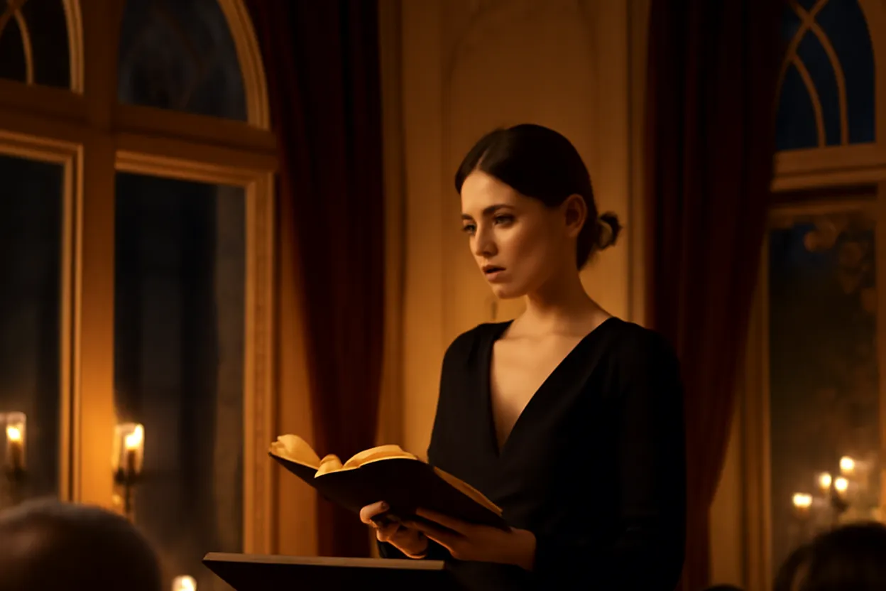 Lecture publique de poésie russe dans une bibliothèque parisienne